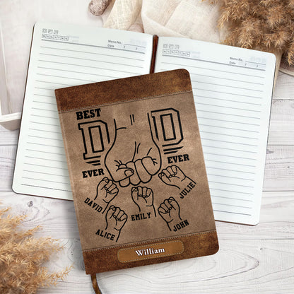 Best Dad Ever Ever - Personalized Leather Cover Notebook