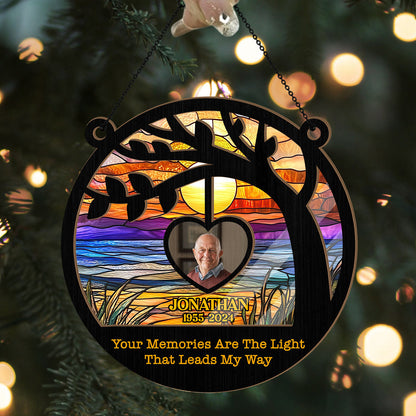 Your Memories Are The Light That Leads My Way - Personalized Window Hanging Suncatcher FCWHSCLETN1850L