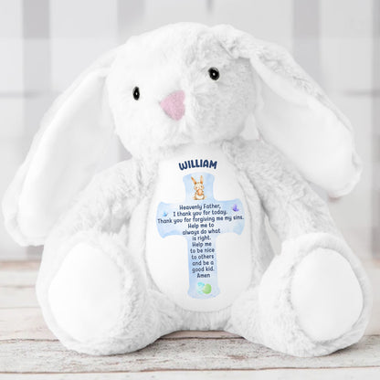 Prayers To Be A Good Kid - Personalized Stuffed Bunny