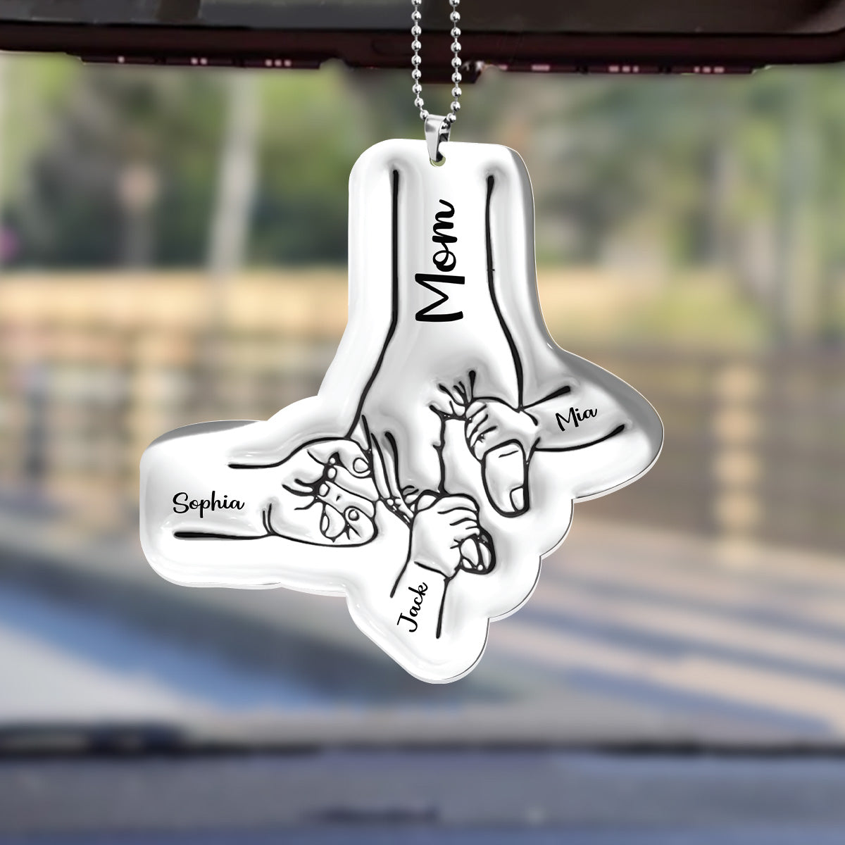 Gift For Mom, Grandma Inflated Effect - Personalized 1-Side Car Acrylic Hanging Ornament