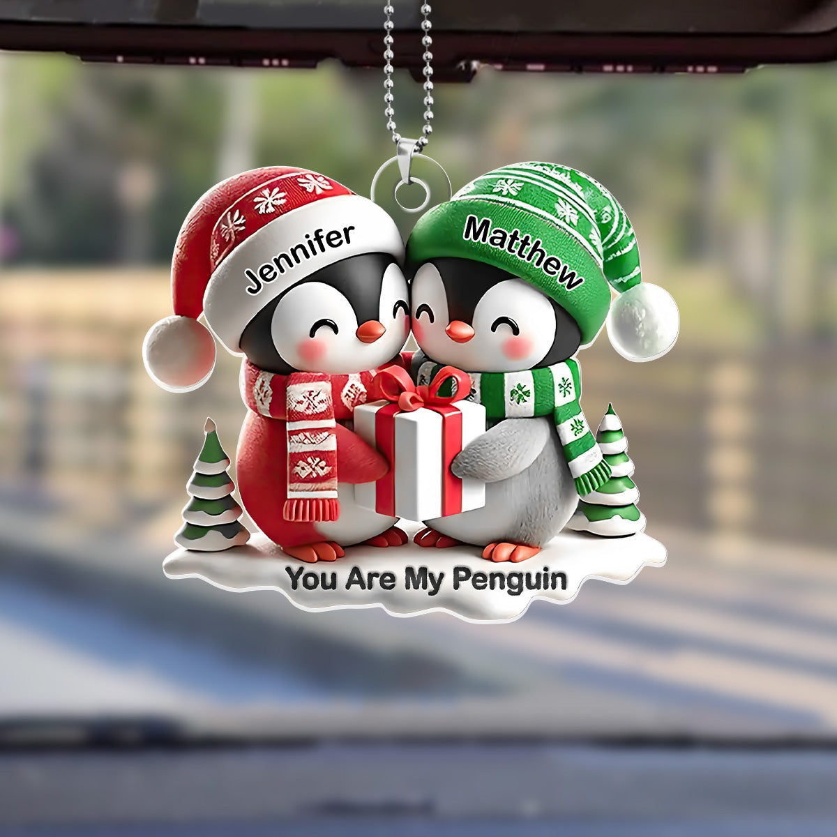 You Are My Penguin - Personalized 1-Side Car Acrylic Hanging Ornament