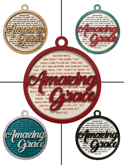 Amazing Grace - Two Layered Wood Ornament