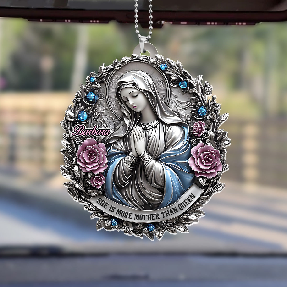 Forever Protected By Mom - Personalized 1-Side Car Acrylic Hanging Ornament