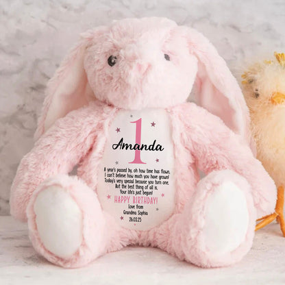 Kid's Birthday Gift - Personalized Stuffed Bunny