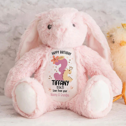 First Birthday Gift - Personalized Stuffed Bunny