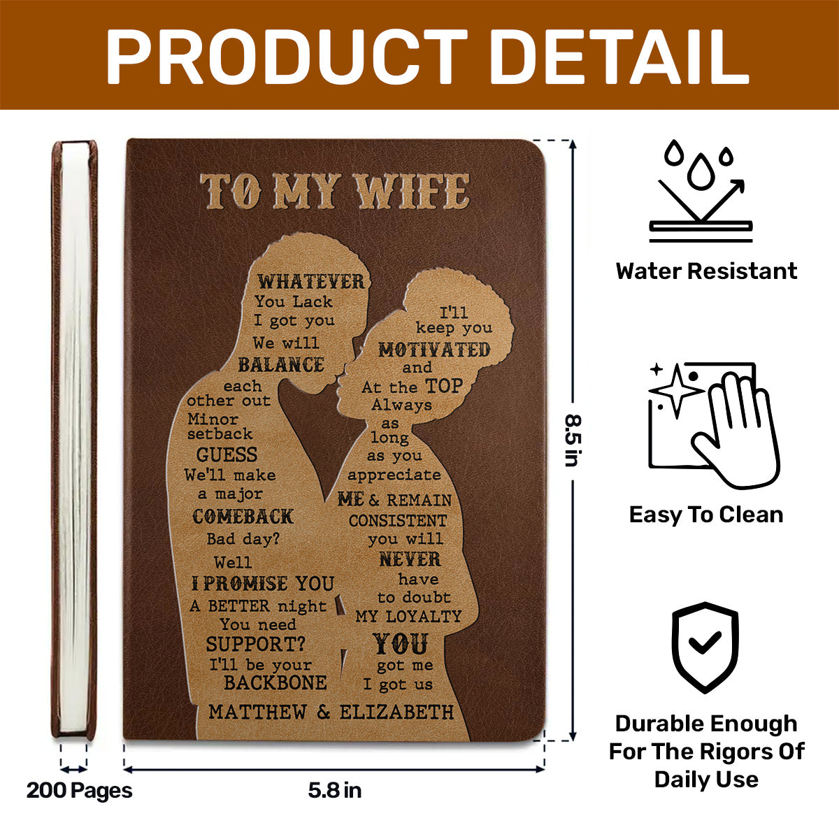 You Got Me I Got Us - Personalized Leather Cover Notebook