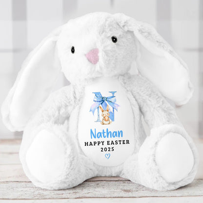 Custom Letter Happy Easter - Personalized Stuffed Bunny