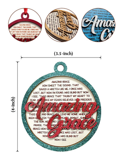Amazing Grace - Two Layered Wood Ornament