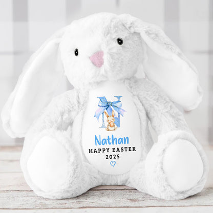 Custom Letter Happy Easter - Personalized Stuffed Bunny