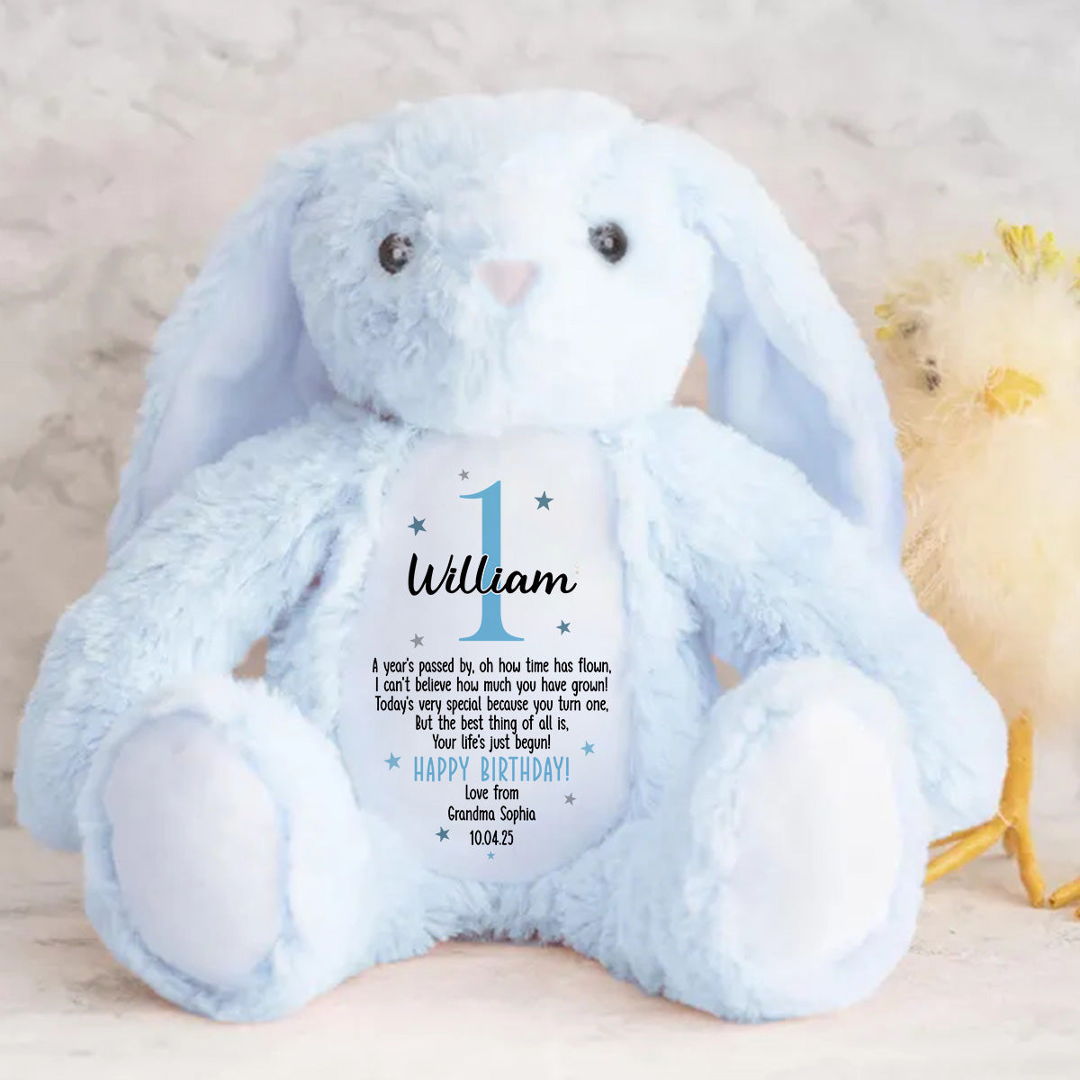 Kid's Birthday Gift - Personalized Stuffed Bunny