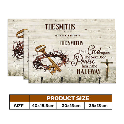 Until God Opens The Next Door - Personalized Key Holder FCUWKHCSLEH1743TA