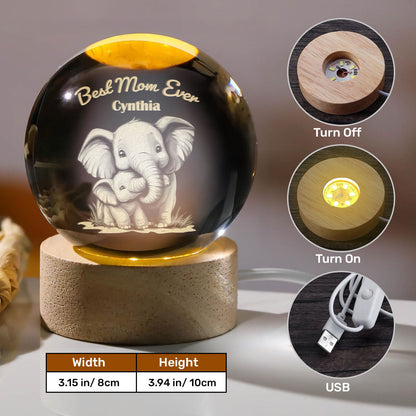Mama Trunk - Personalized Crystal Ball Night Light