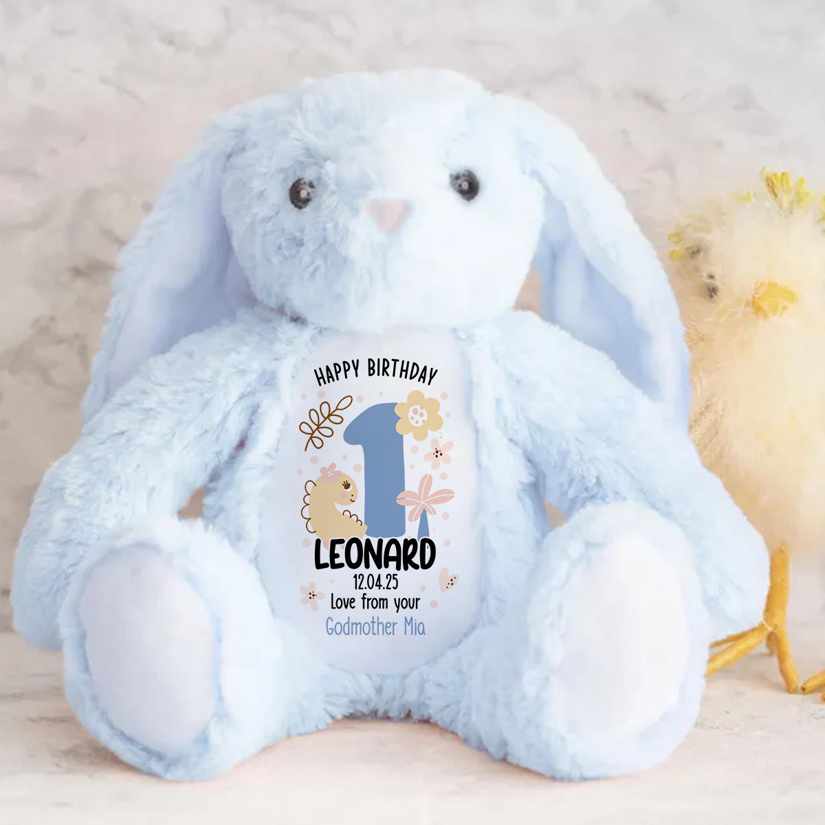 First Birthday Gift - Personalized Stuffed Bunny