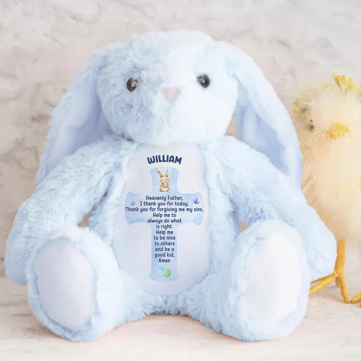 Prayers To Be A Good Kid - Personalized Stuffed Bunny