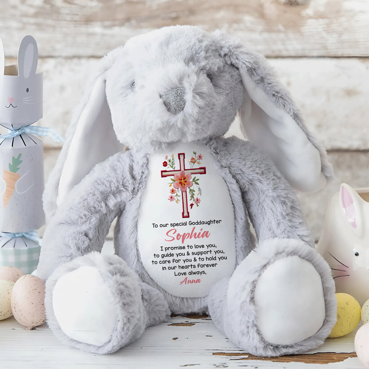 To Our Special Granddaughter Christening Day - Personalized Stuffed Bunny