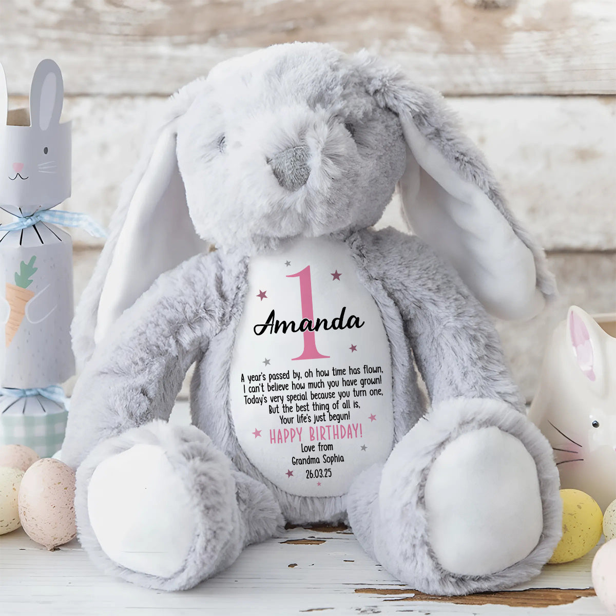 Kid's Birthday Gift - Personalized Stuffed Bunny