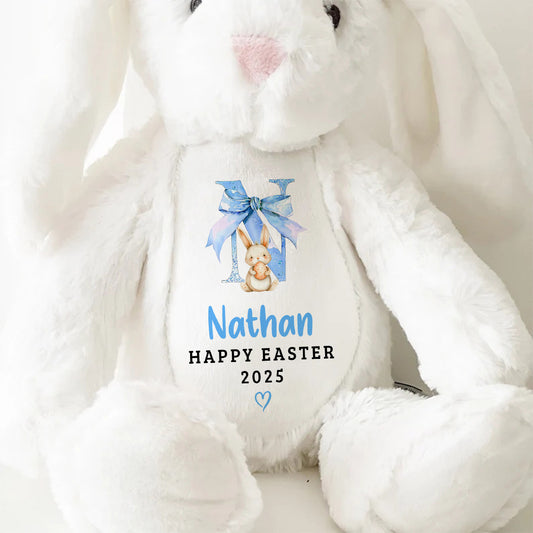 Custom Letter Happy Easter - Personalized Stuffed Bunny