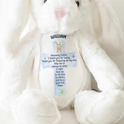 Prayers To Be A Good Kid - Personalized Stuffed Bunny