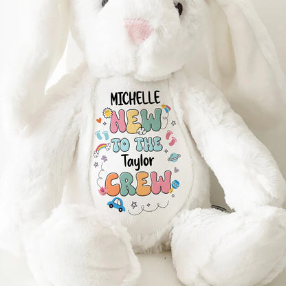 New To Our Crew - Personalized Stuffed Bunny