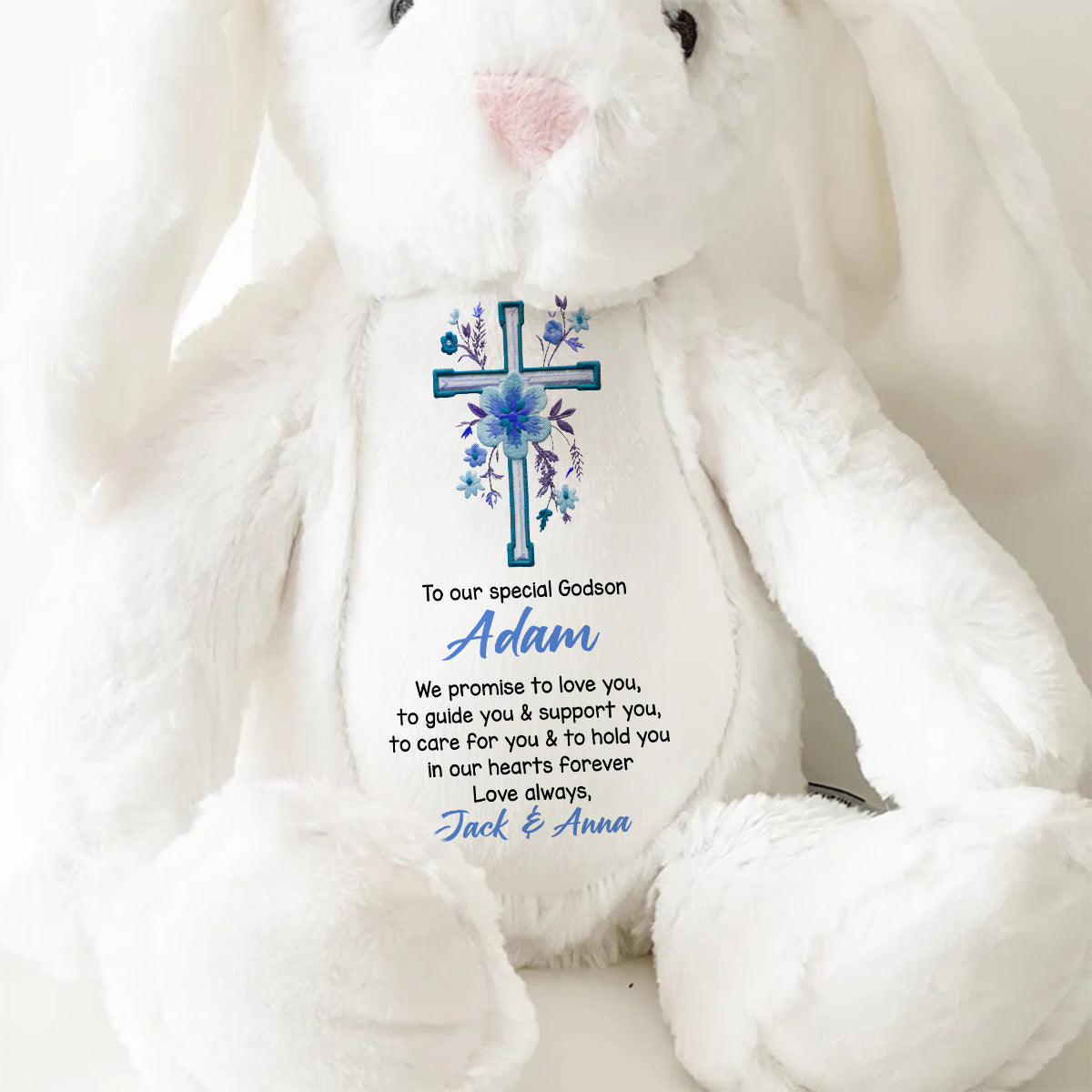 To Our Special Granddaughter Christening Day - Personalized Stuffed Bunny