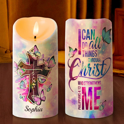 I Can Do All Things Through Christ - Personalized Flameless LED Candle