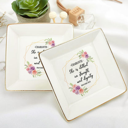 Proverbs 31:25 - Personalized Jewelry Dish FCJDNUTN1896L