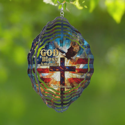 God Bless America - Personalized Wind Spinners FCWISPLETN2282TA