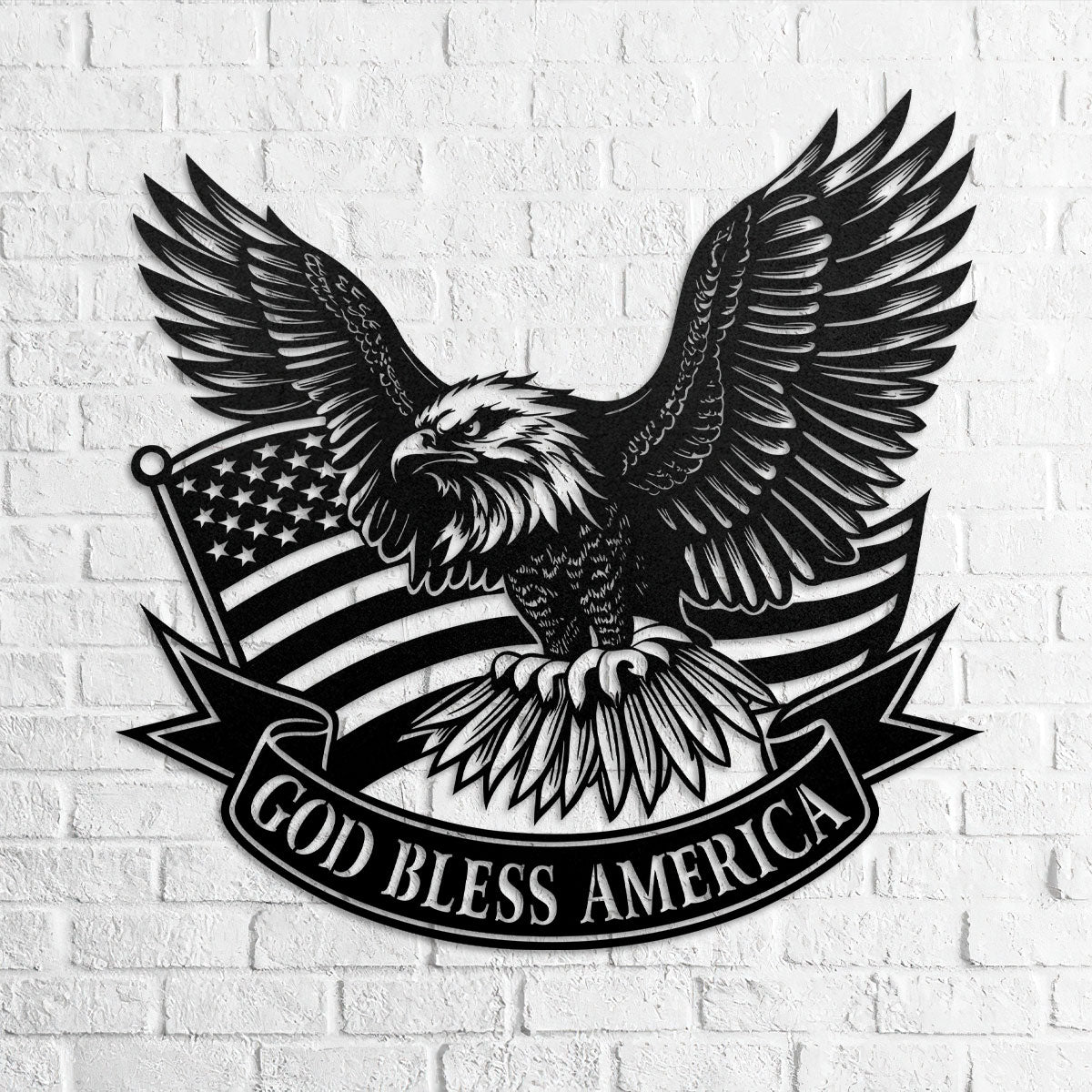 God Bless America -  Metal Wall Art Sign