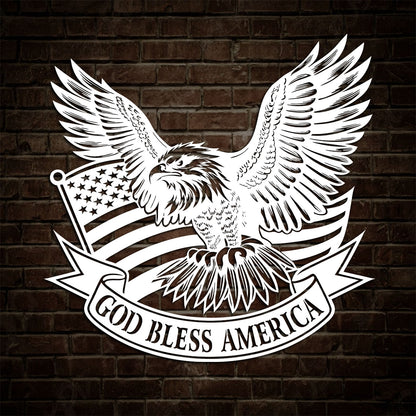 God Bless America -  Metal Wall Art Sign