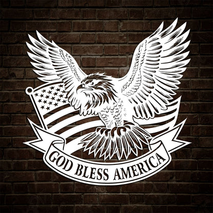 God Bless America -  Metal Wall Art Sign