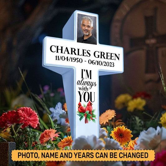 Personalized Solar Powered Lighted White Cross | Memorial Quotes For Christian