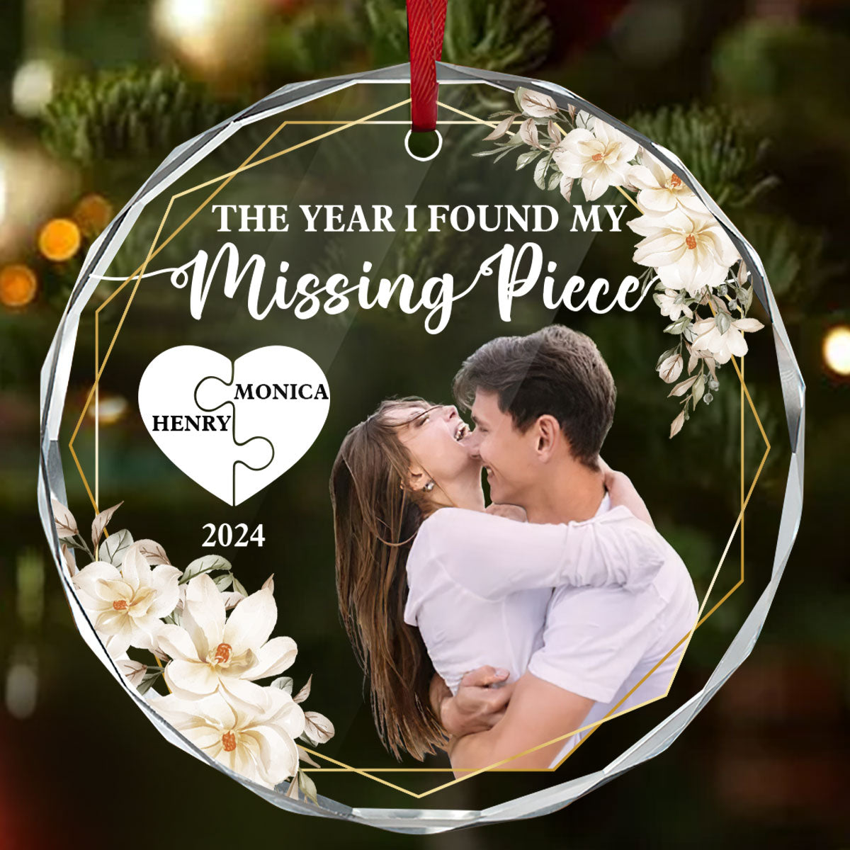 The Year I Found My Missing Piece - Personalized Custom Glass Ornament