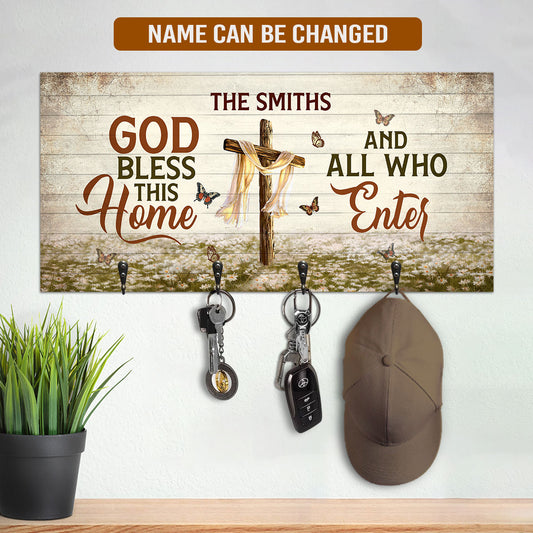 God Bless This Home - Personalized Key Holder FCUWKHCSLEM1750TA