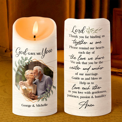 God Gave Me You - Personalized Flameless LED Candle