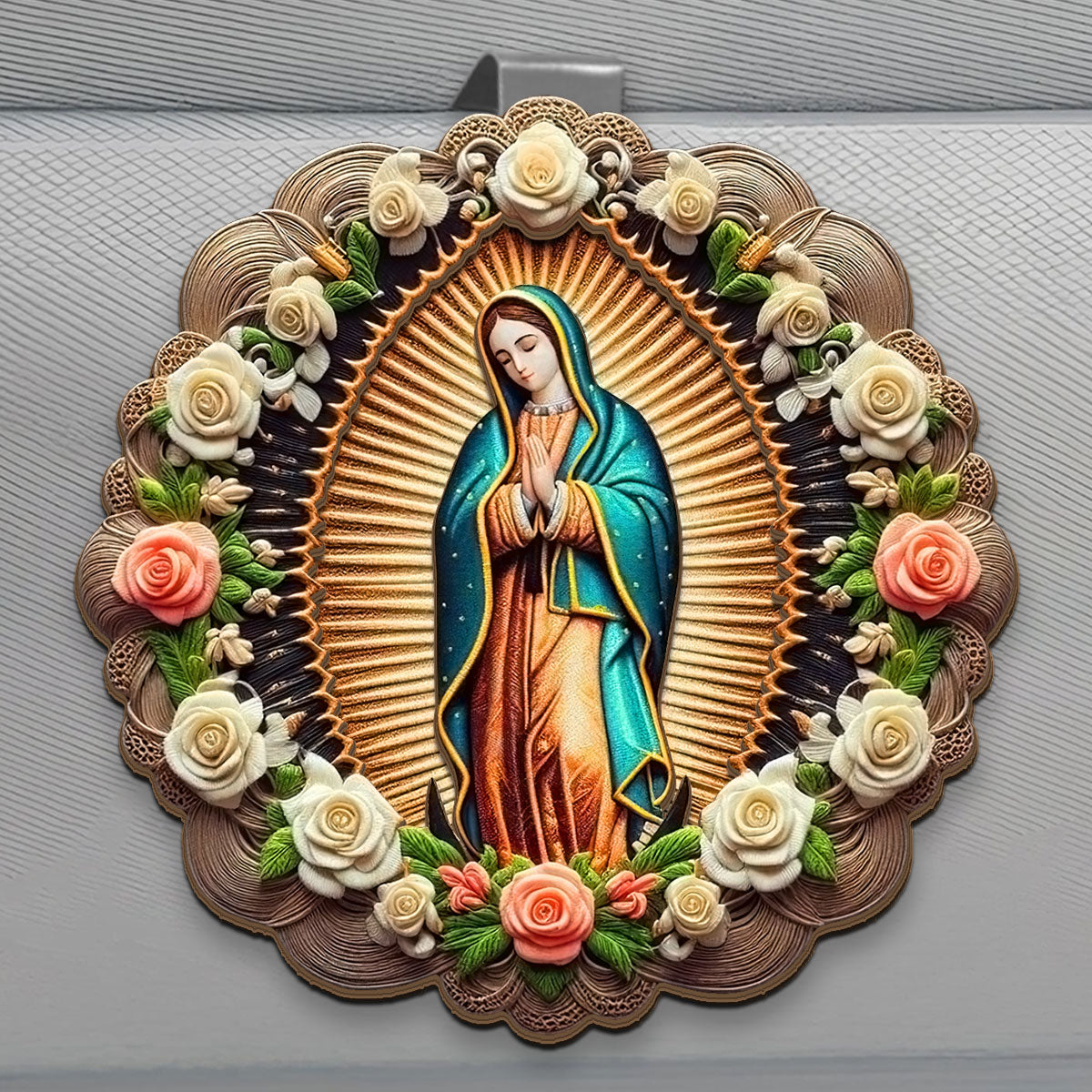 The Virgin Mary Retro Style - Car Visor Clip