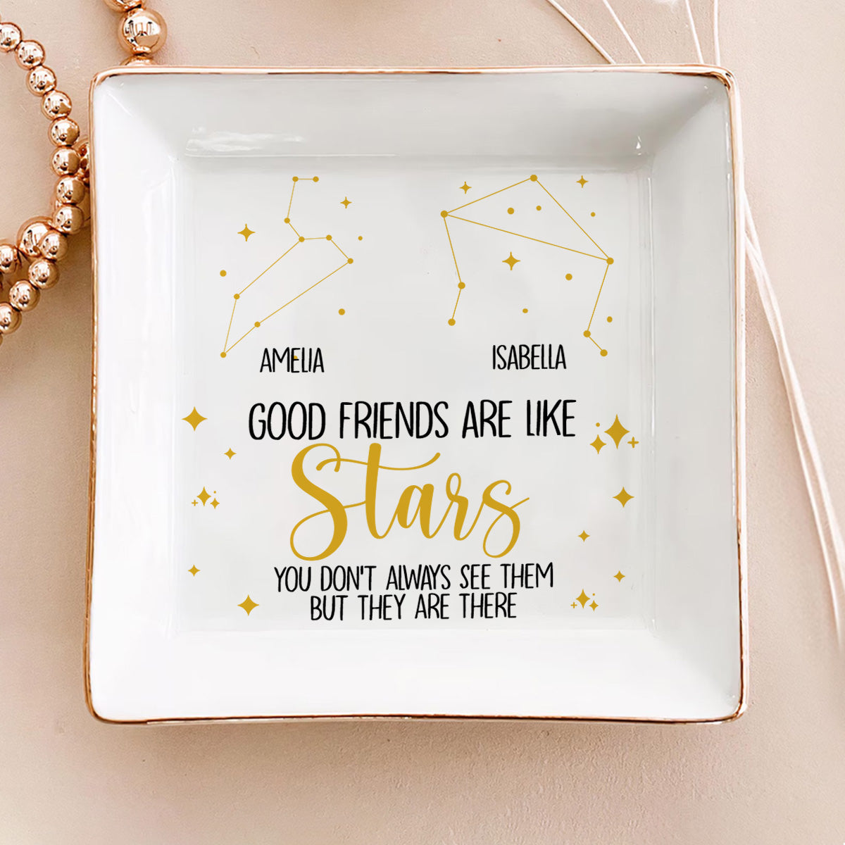 Good Friends Are Like Stars - Personalized Jewelry Dish FCJDLETN1876M