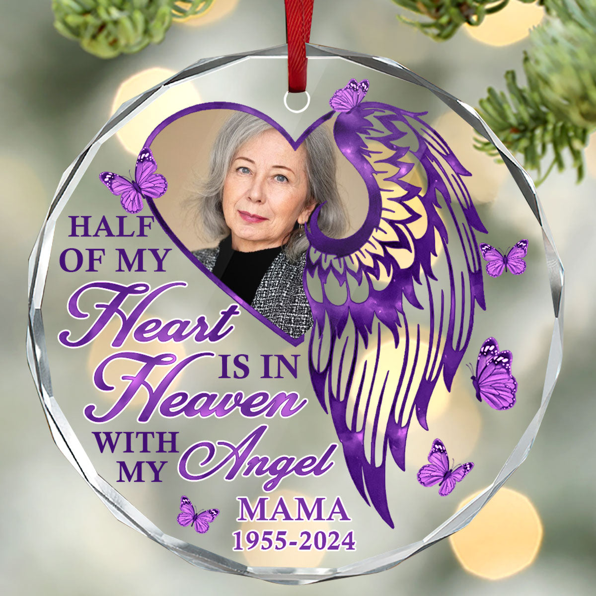 Your Wings Were Ready But My Heart Was Not - Personalized Custom Glass Ornament