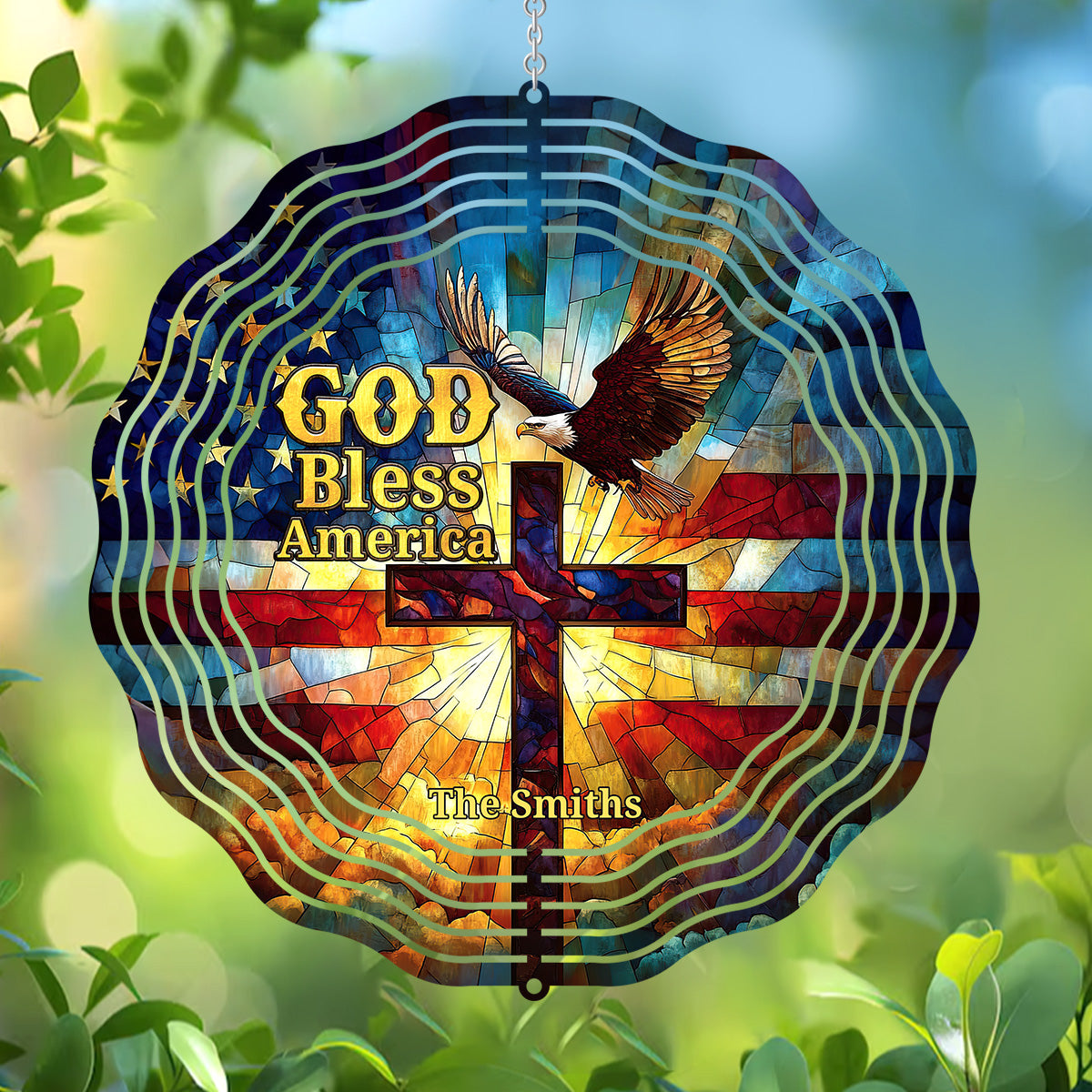 God Bless America - Personalized Wind Spinners FCWISPLETN2282TA