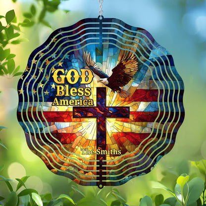 God Bless America - Personalized Wind Spinners FCWISPLETN2282TA