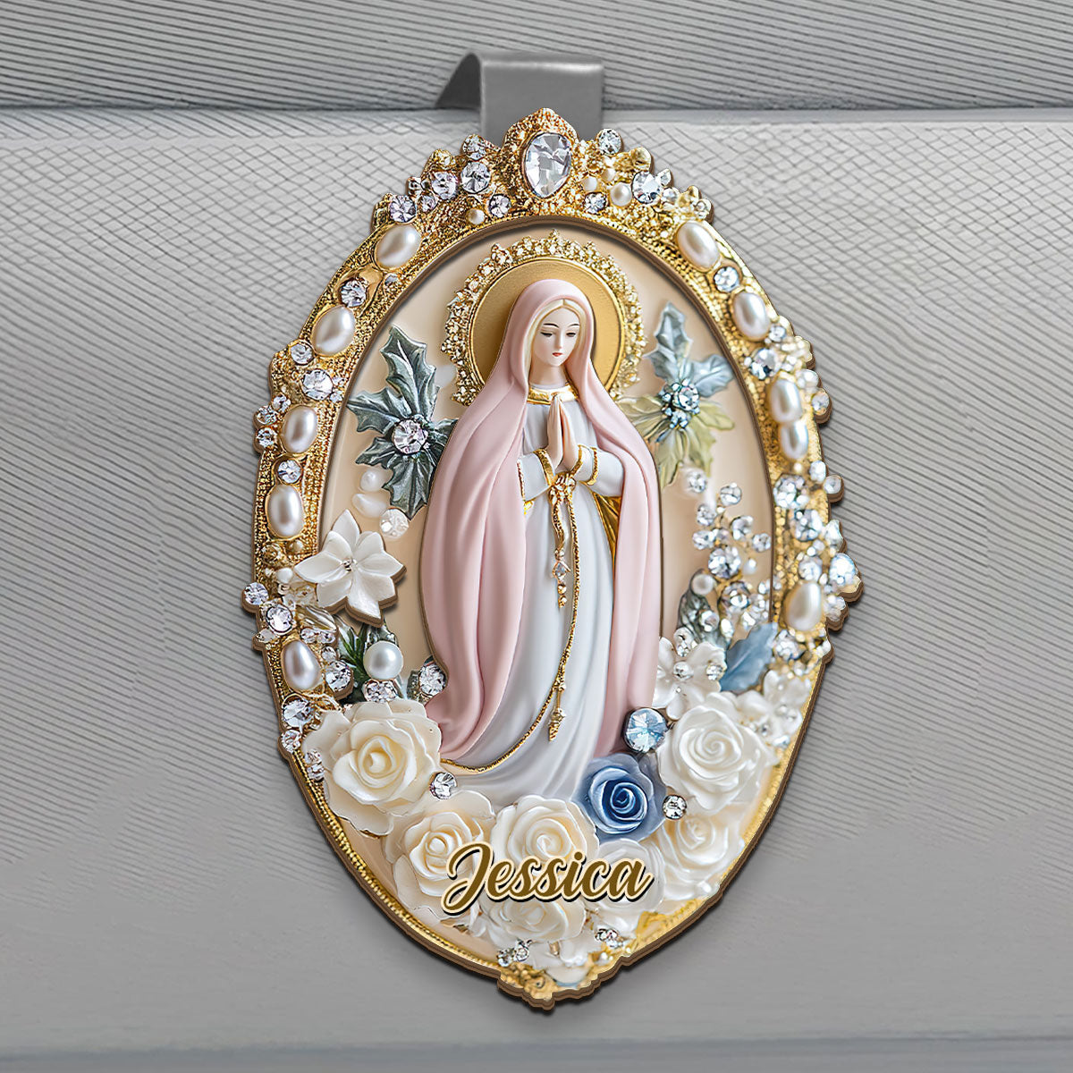 Holy Grace Virgin Mary - Personalized Car Visor Clip