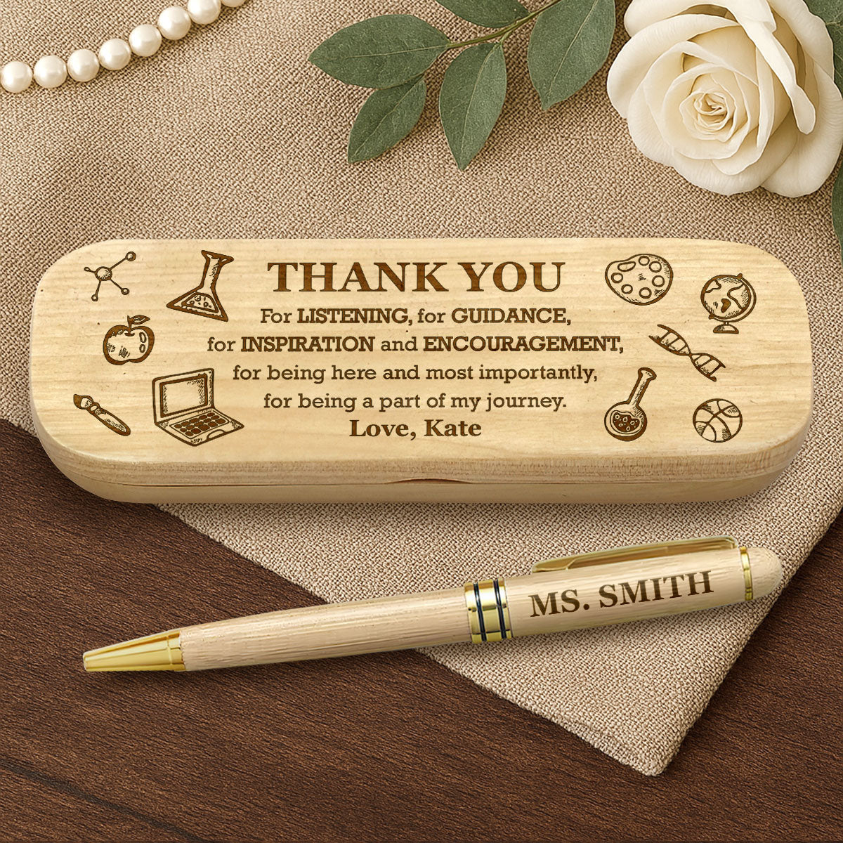Sentimental Pen Gift For Teacher - Thank You From The Heart - Personalized Wooden Pen ...