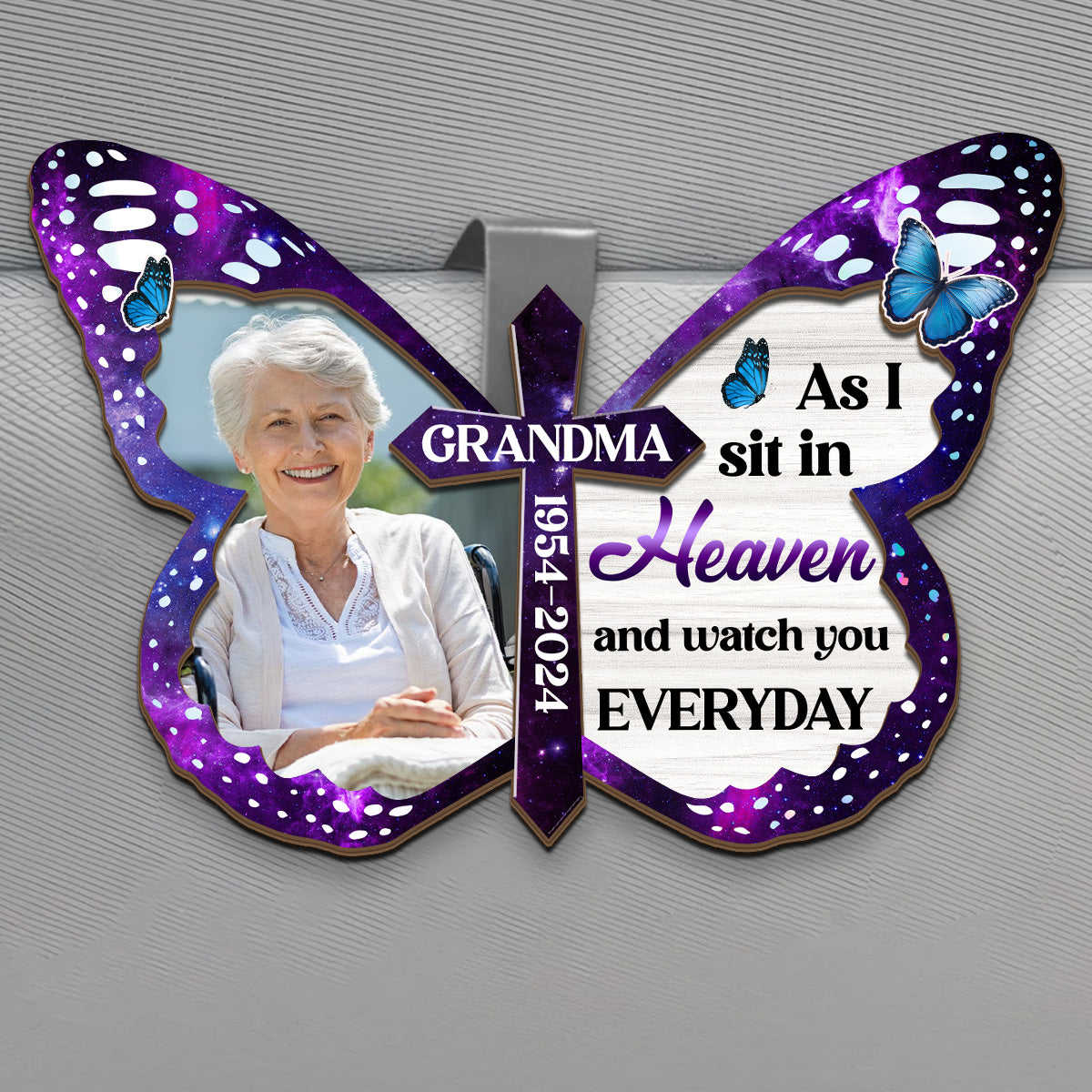 As I Sit In Heaven Memorial - Personalized Car Visor Clip FCCVCLETN2218L