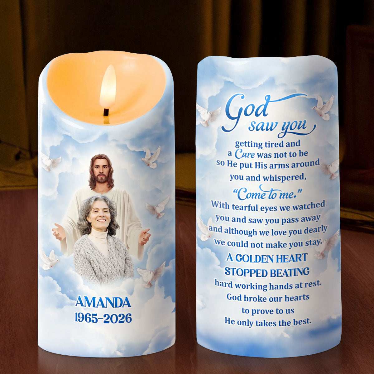 God Saw You Getting Tired - Personalized Flameless LED Candle