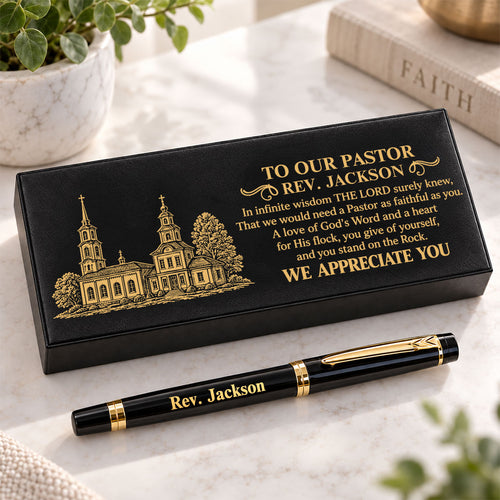 Shepherd Of The Flock - Personalized Leather Pen Set