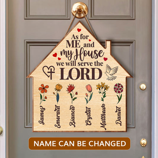 As For Me And My House We Will Serve The Lord - Personalized Wooden Sign FCDSH887