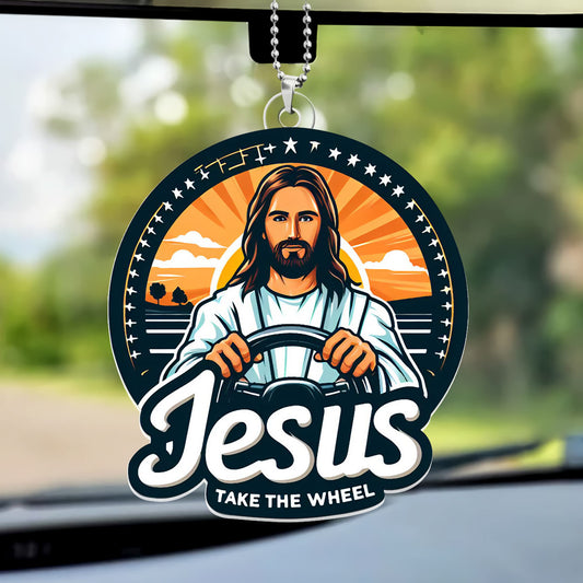 Jesus Take The Wheel - Personalized Car Acrylic Hanging Ornament