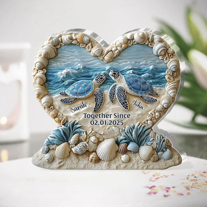 Forever By The Sea - Personalized Custom Shaped Squared Acrylic Plaque