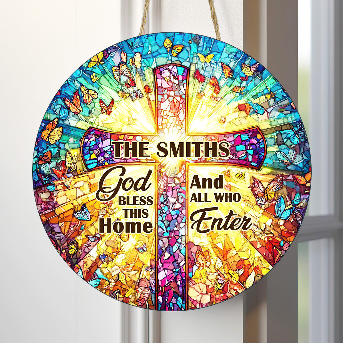 God Bless This Home - Personalized Wooden Sign