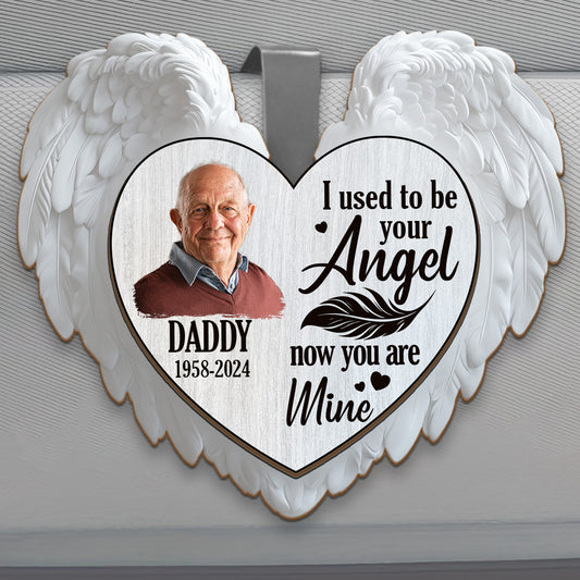 I Used To Be Your Angel Now You're Mine - Personalized Car Visor Clip FCCVCLETN2239TA