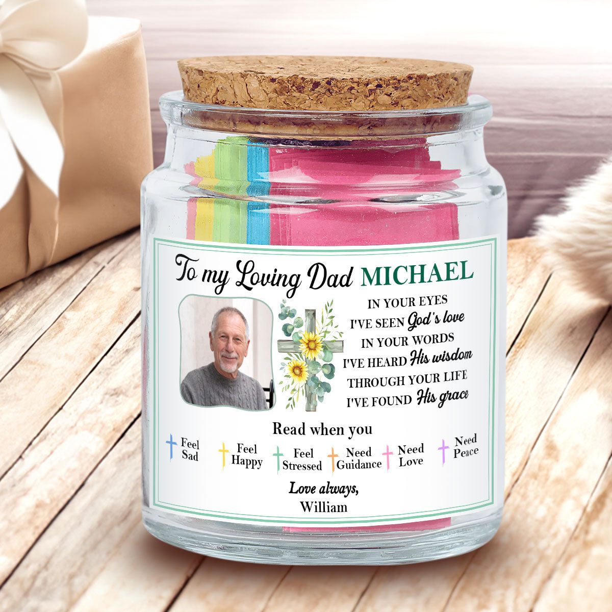 Blessed Dad - Personalized Bible Verse Jar For Dad